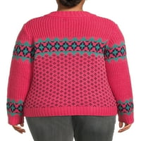 Heart N Crush Women's Plus veličine uzorak džemper za pulover zip pulovera