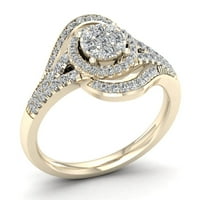 Zaručnički prsten s dijamantom izrezanim u 12-karatnoj princezi od 10-karatnog žutog zlata s prstenom od 10 karata