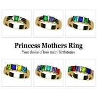 Nana Princess Channel Set odraslih ženskih majki Dan prstena 1- kamen, 10k žuti zlato-kamen 3