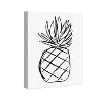 Wynwood Studio Food and Cuisine Wall Art Canvas Print 'Skica ananasa' voće - crno, bijelo