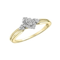 Zaručnički prsten od 10KT-a za angažman žutog zlata s dijamantnim postoljem