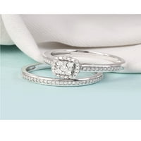 1 5CT TDW Diamond S sterling srebrni jastuk oblik klastera Halo Bridal Set