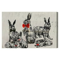 Pista Avenue Animals zidni umjetnički otisci na platnu odijelo i kravata domaće životinje-siva, crvena