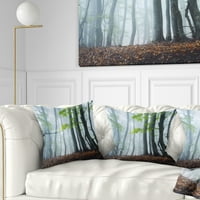 Dizajnerski jastuk sa zelenim lišćem u staroj šumi-pejzažna fotografija-16.16