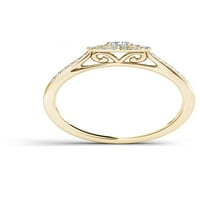 Carat T.W. Dijamantni dvostruki halo 10KT zaručnički prsten od žutog zlata