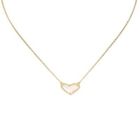 Kendra Scott Ari Heart Gold privjesak ogrlica u dikroičnoj staklu