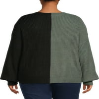 Nema granica Junior's Plus veličine u boji blok džemper