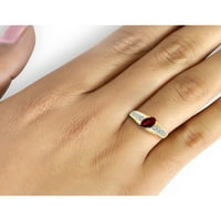 Jewelersclub granat prsten za rođeni nakit - 1. karat granat 14k zlatni nakit od srebrnog prstena s bijelim dijamantnim
