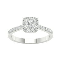 Imperial ct tdw princeza dijamantna halo zaručnički prsten u 10k bijelom zlatu