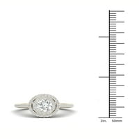 Imperial 7 8CT TDW Diamond 14K ŽUT ZLATNO Dvostruki halo zaručnički prsten