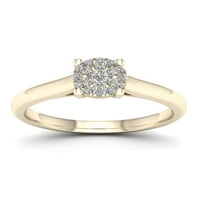 1 10CT TDW Diamond 10K zaručnički prsten od žutog zlata
