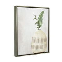 Različitih grančica biljnih biljaka, slika vaze s prirodnim uzorkom, sjajno sivo platno u plutajućem okviru, zidni