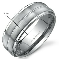 Muški ravni rub četkani završnica Comfort Fit volframksten vjenčani bend prsten