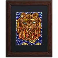 Zaštitni znak likovna umjetnost Bailey medvjed živ platno umjetnost Kathy G. Ahrens, crna mat, drveni okvir