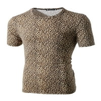 Jedinstveni prijedlozi muška majica s kratkim rukavima s kratkim rukavima s leopard printom
