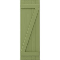 Fasada od pet dasaka od prirodnog drva, povezana s daskom-daskom-letvicom, roletama s daskom-letvicom, zelenom mahovinom