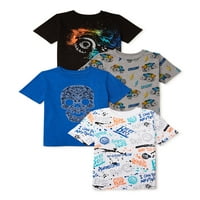 Ganimals Baby and Toddler Boy Grafička majica s kratkim rukavima, 4-pack, veličine 12m-5T