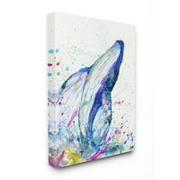 Stupell Industries Šareno oceansko morsko kitovo akvarel akvarel Slikanje platna zidna umjetnost od Marca Allante