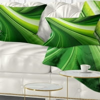 DesignArt Abstract Green Lines pozadina - Sažetak jastuka za bacanje - 12x20