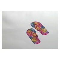 Jednostavno Daisy 3 '5' Rainbow Flip Flops Geometric Print zatvoreni prostirka