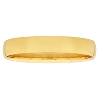 14K žuto zlato polirani polu -udoban prsten za fit - vjenčani bend
