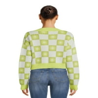 Madden NYC Juniors V-izrez Jacquard džempera, srednja težina