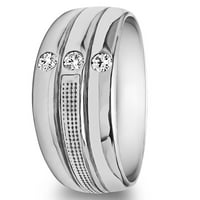 Sjajni moissanit montiran u sterling srebro briljantni moissanit moissanit jedinstveni muški prsten